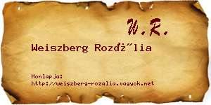 Weiszberg Rozália névjegykártya